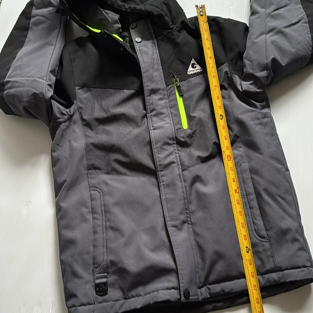 Gerry Black and Gray Jacket with Neon Green Accents.  Boys size Large 14-16
